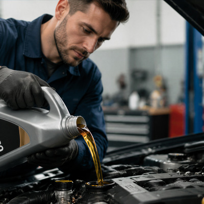 Car servicing and oil change